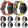 For Garmin Instinct Crossover 22mm Camouflage Silicone Watch Band(Camouflage Orange)