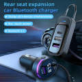 CS8 Black Bluetooth MP3 Play FM Transmitter Car Charger Rear Seat Extended Car Charger