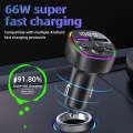CS2 Digital Display Dual USB MP3 Player Bluetooth FM Transmitter 66W Super Fast Car Charger