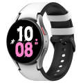 For Samsung Galaxy Watch 6 Classic Silicone Leather Black Buckle Watch Band(White)