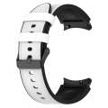 For Samsung Galaxy Watch 6 Classic Silicone Leather Black Buckle Watch Band(White)