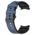For Samsung Galaxy Watch 6 Classic Silicone Leather Black Buckle Watch Band, Size:S(Midnight Blue)
