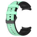 For Samsung Galaxy Watch 6 Silicone Leather Black Buckle Watch Band, Size:S(Green)