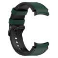 For Samsung Galaxy Watch 6 Silicone Leather Black Buckle Watch Band, Size:S(Olive Green)