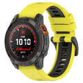For Garmin Epix Pro 47mm 22mm Sports Two-Color Silicone Watch Band(Yellow+Black)