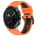 For Garmin MARQ Athlete Gen 2 22mm Sports Two-Color Silicone Watch Band(Orange+Black)