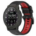 For Garmin Instinct Crossover 22mm Sports Two-Color Silicone Watch Band(Black+Red)