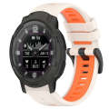For Garmin Instinct Crossover 22mm Sports Two-Color Silicone Watch Band(Starlight+Orange)