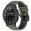 For Garmin Instinct Crossover Solar 22mm Sports Two-Color Silicone Watch Band(Olive Green+Black)
