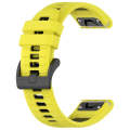 For Garmin Instinct Crossover Solar 22mm Sports Two-Color Silicone Watch Band(Yellow+Black)