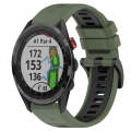 For Garmin Approach S62 22mm Sports Two-Color Silicone Watch Band(Olive Green+Black)