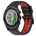 For Garmin Approach S62 22mm Sports Two-Color Silicone Watch Band(Black+Red)