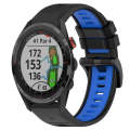 For Garmin Approach S62 22mm Sports Two-Color Silicone Watch Band(Black+Blue)