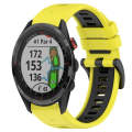 For Garmin Approach S62 22mm Sports Two-Color Silicone Watch Band(Yellow+Black)