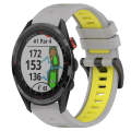 For Garmin Approach S62 22mm Sports Two-Color Silicone Watch Band(Grey+Yellow)