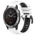 For Garmin Fenix 6 GPS 22mm Sports Two-Color Silicone Watch Band(White+Black)