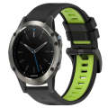 For Garmin Quatix 5 22mm Sports Two-Color Silicone Watch Band(Black+Lime Green)