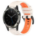 For Garmin Quatix 5 22mm Sports Two-Color Silicone Watch Band(Starlight+Orange)
