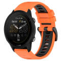 For Garmin Forerunner 955 22mm Sports Two-Color Silicone Watch Band(Orange+Black)