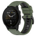 For Garmin Forerunner 955 22mm Sports Two-Color Silicone Watch Band(Olive Green+Black)