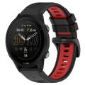 For Garmin Forerunner 955 22mm Sports Two-Color Silicone Watch Band(Black+Red)