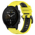 For Garmin Forerunner 955 22mm Sports Two-Color Silicone Watch Band(Yellow+Black)