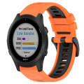 For Garmin Forerunner 945 22mm Sports Two-Color Silicone Watch Band(Orange+Black)
