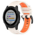 For Garmin Forerunner 945 22mm Sports Two-Color Silicone Watch Band(Starlight+Orange)
