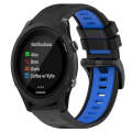 For Garmin Forerunner 935 22mm Sports Two-Color Silicone Watch Band(Black+Blue)