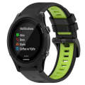 For Garmin Forerunner 935 22mm Sports Two-Color Silicone Watch Band(Black+Lime Green)