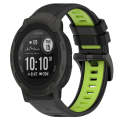 For Garmin Instinct 2 22mm Sports Two-Color Silicone Watch Band(Black+Lime Green)