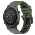 For Garmin MARQ Commander 22mm Sports Two-Color Silicone Watch Band(Olive Green+Black)