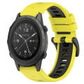 For Garmin MARQ Commander 22mm Sports Two-Color Silicone Watch Band(Yellow+Black)