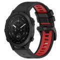 For Garmin MARQ Golfer 22mm Sports Two-Color Silicone Watch Band(Black+Red)