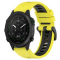 For Garmin MARQ Golfer 22mm Sports Two-Color Silicone Watch Band(Yellow+Black)