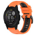 For Garmin Descent G1 Solar 22mm Sports Two-Color Silicone Watch Band(Orange+Black)