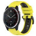 For Garmin Quatix 7 22mm Sports Two-Color Silicone Watch Band(Yellow+Black)
