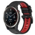 For Garmin Quatix 7 Pro 22mm Sports Two-Color Silicone Watch Band(Black+Red)