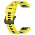 For Garmin Fenix 7S Pro 42mm 20mm Sports Two-Color Silicone Watch Band(Yellow+Black)