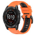 For Garmin Epix Pro 42mm 20mm Sports Two-Color Silicone Watch Band(Orange+Black)