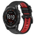 For Garmin Epix Pro 42mm 20mm Sports Two-Color Silicone Watch Band(Black+Red)
