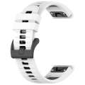 For Garmin Fenix 7S 20mm Sports Two-Color Silicone Watch Band(White+Black)