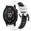 For Garmin Fenix 6S 20mm Sports Two-Color Silicone Watch Band(White+Black)