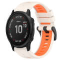 For Garmin Fenix 6S Pro 20mm Sports Two-Color Silicone Watch Band(Starlight+Orange)
