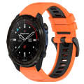 For Garmin Descent Mk3i 43mm 20mm Sports Two-Color Silicone Watch Band(Orange+Black)