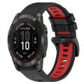 For Garmin Epix Pro 51mm 26mm Sports Two-Color Silicone Watch Band(Black+Red)