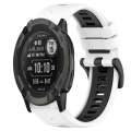 For Garmin Instinct 2X Solar 26mm Sports Two-Color Silicone Watch Band(White+Black)