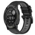 For Garmin Instinct 2X Solar 26mm Sports Two-Color Silicone Watch Band(Black+Grey)