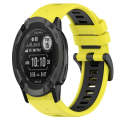 For Garmin Instinct 2X Solar 26mm Sports Two-Color Silicone Watch Band(Yellow+Black)