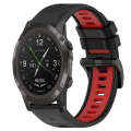 For Garmin D2 Delta PX 26mm Sports Two-Color Silicone Watch Band(Black+Red)
